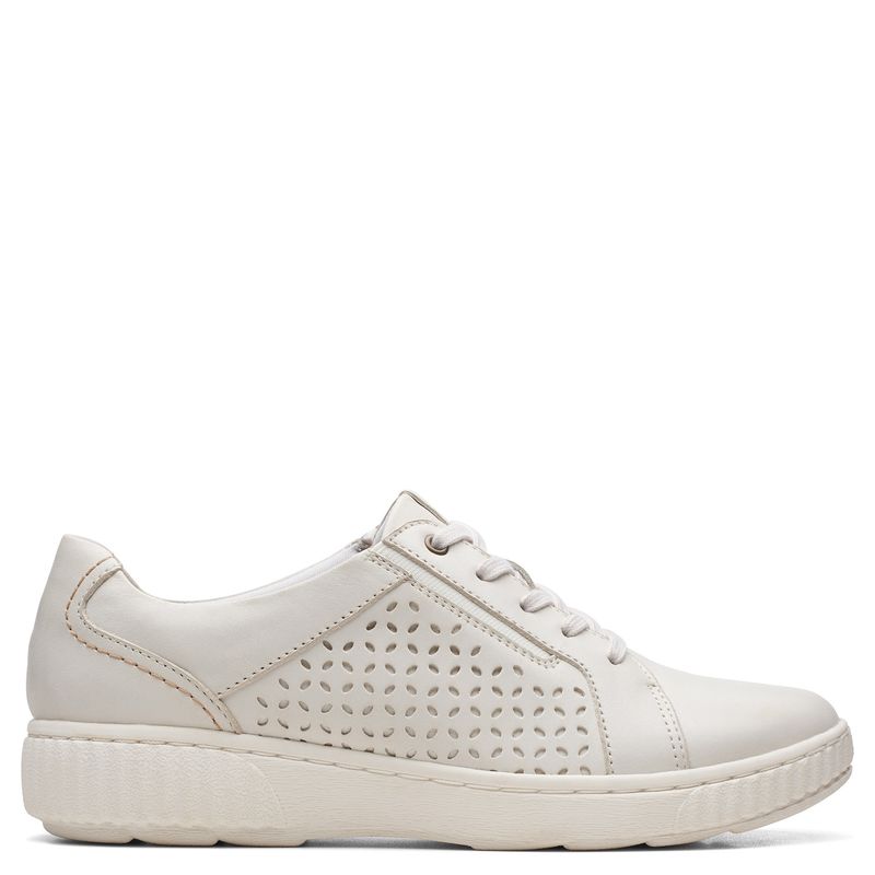 CLARKS - Zapatilla Urbana Mujer Cuero Blanco Clarks
