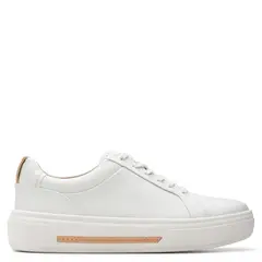 CLARKS - Zapatilla Urbana Mujer Cuero Blanco