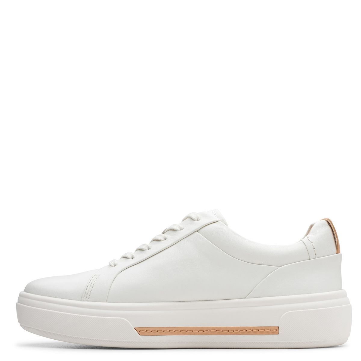 CLARKS - Zapatilla Urbana Mujer Cuero Blanco Clarks