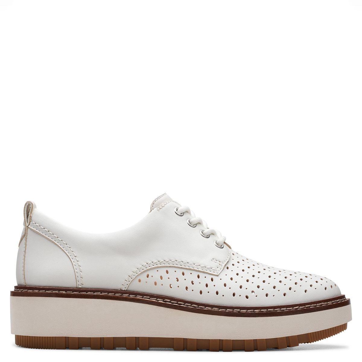 CLARKS - Zapato Casual Mujer Cuero Blanco Clarks