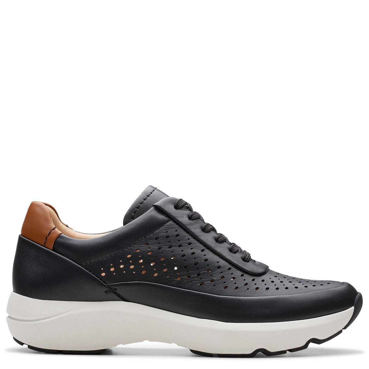 CLARKS - Zapatilla Urbana Mujer Cuero Negro Clarks