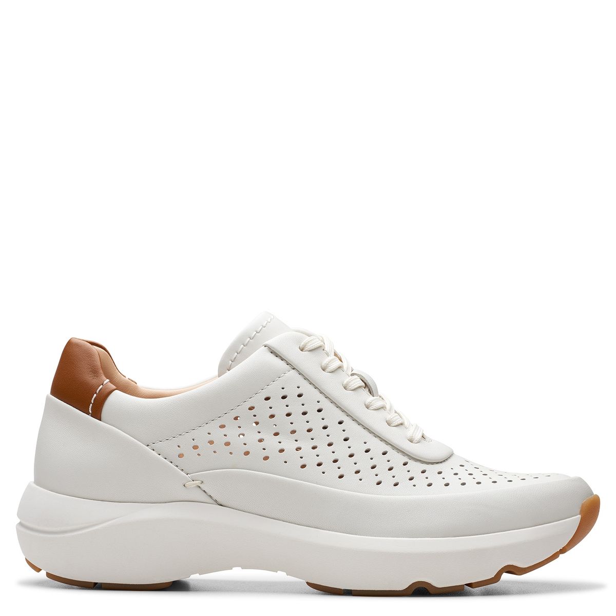 CLARKS - Zapatilla Urbana Mujer Cuero Blanco Clarks