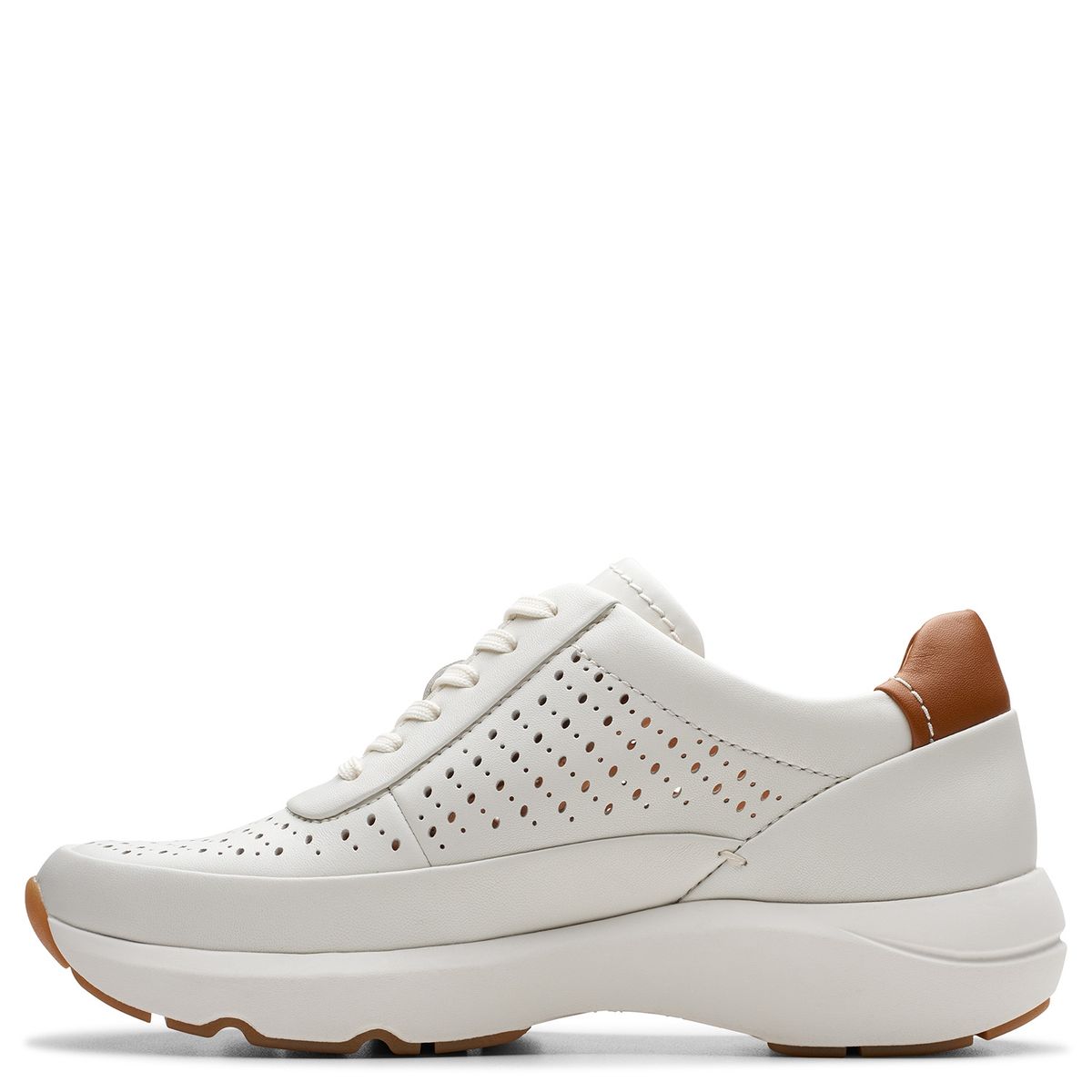 CLARKS - Zapatilla Urbana Mujer Cuero Blanco Clarks