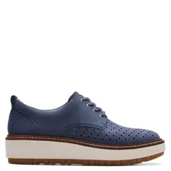 CLARKS - Zapato Casual Mujer Cuero Azul