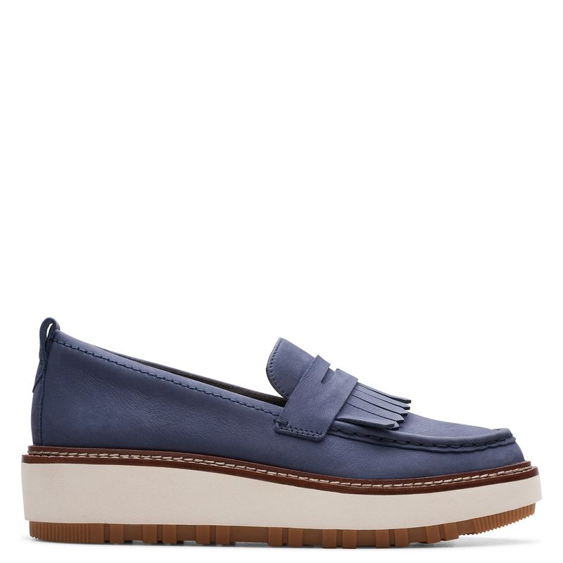 CLARKS - Zapato Casual Mujer Cuero Azul Clarks