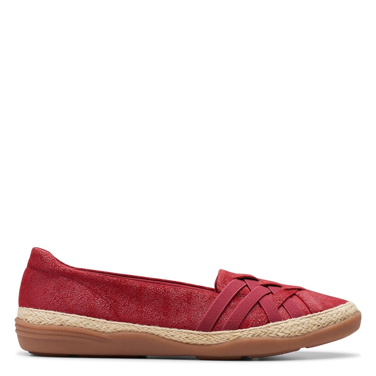 CLARKS - Zapato Casual Mujer Cuero Rojo Clarks