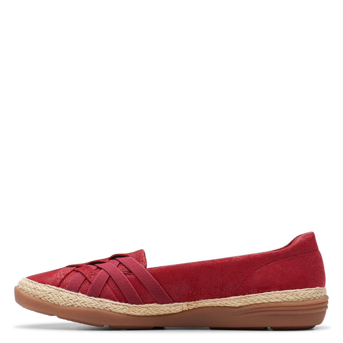 CLARKS - Zapato Casual Mujer Cuero Rojo Clarks