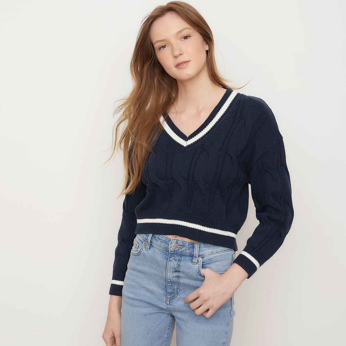 COTTON ON - Sweater Cuello V Manga Larga Mujer Cotton On