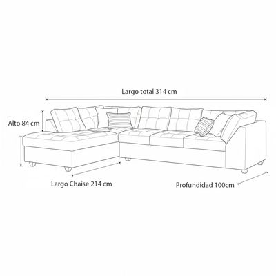 Imagen 2 del producto Sofá Seccional Levante Felpa Derecho