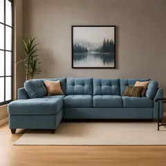 DIVANO - Seccional Felpa Levante Azul Izquierdo