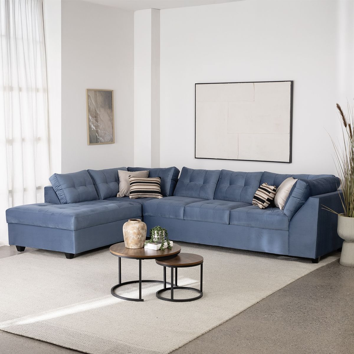 DIVANO - Sofá Seccional Felpa Levante Izquierdo Divano