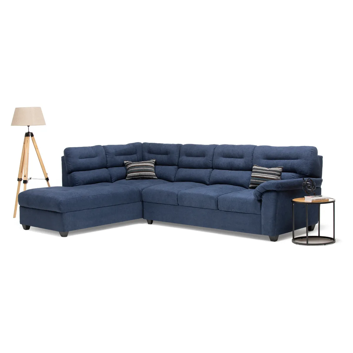 DIVANO - Sofá Seccional Tela Elevato Izquierdo Azul Divano