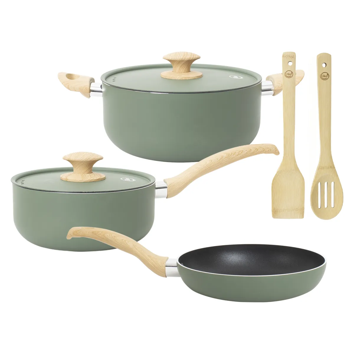 ILKO - Batería De Cocina Aluminio Reciclado 7 Piezas Sage Ilko