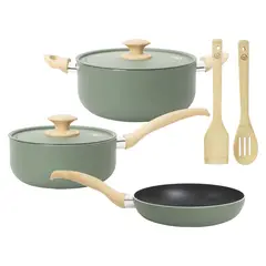 ILKO - Batería de Cocina Aluminio Reciclado 7 Piezas Sage