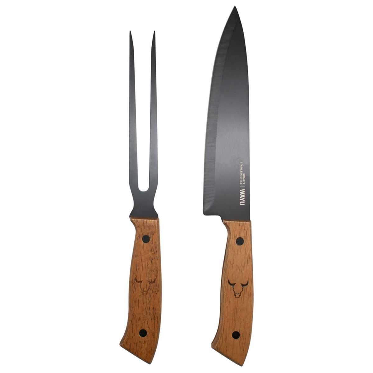WAYU - Set Tabla Cuchillo Tenedor Acero Inoxidable Wayu