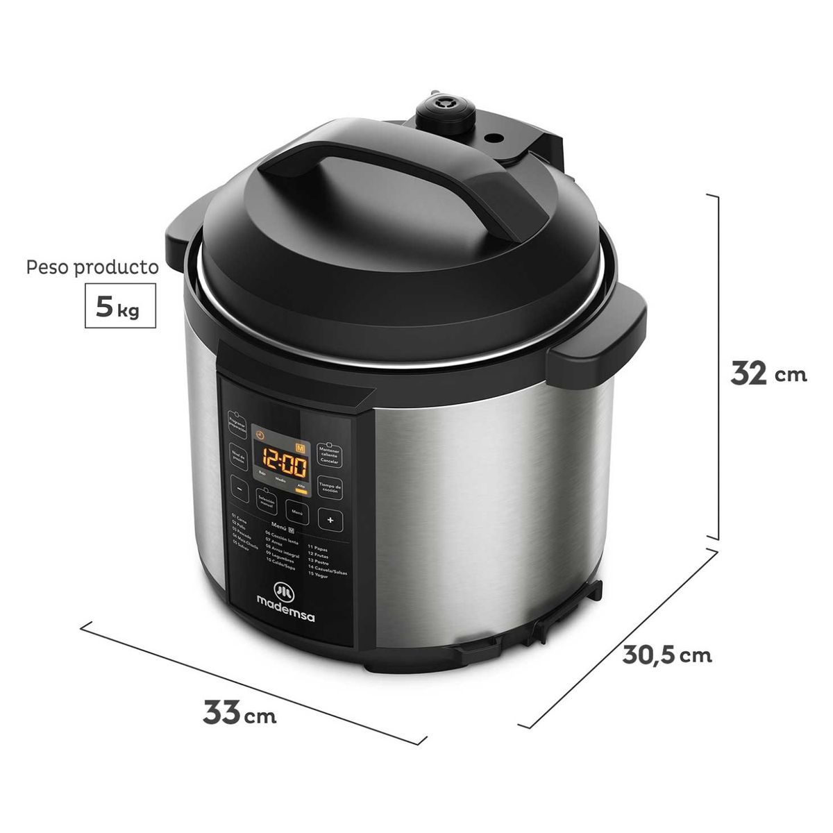 MADEMSA - Olla Multicocción 6 LTS MPC20 Mademsa