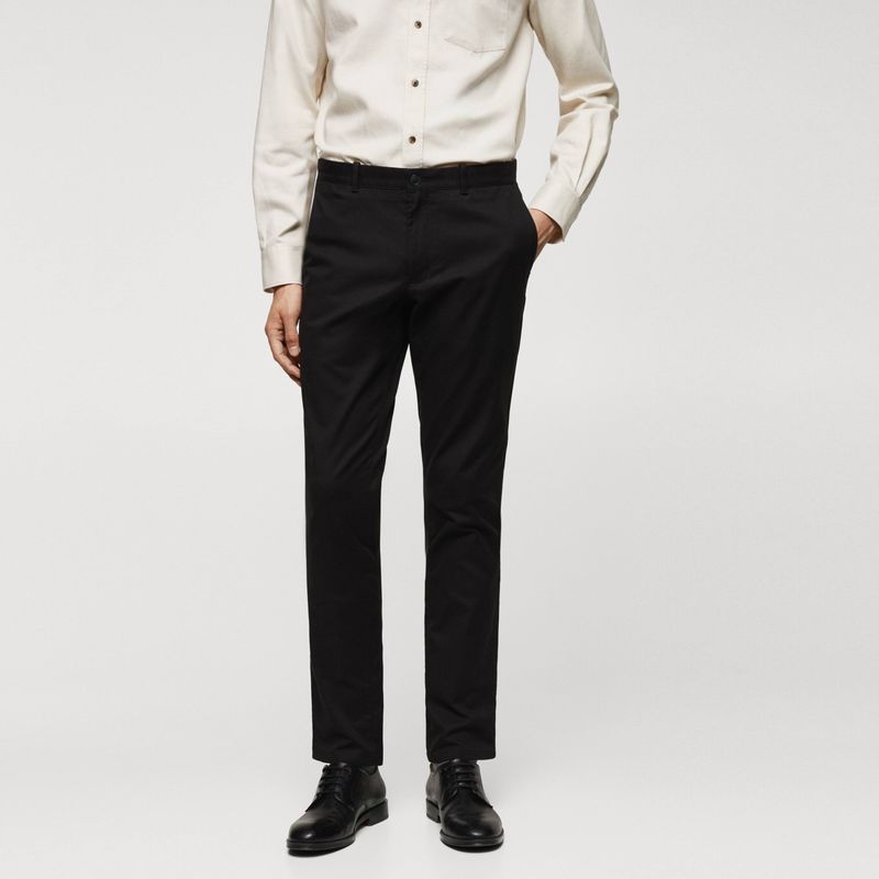MANGO MAN - Pantalón Chino Slim Fit Sarga Hombre Mango Man