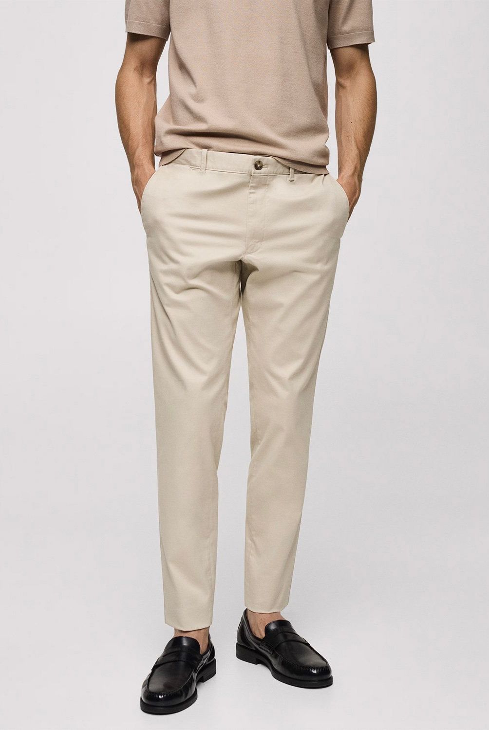 MANGO MAN - Pantalón Chino Slim Fit Sarga Hombre Mango Man