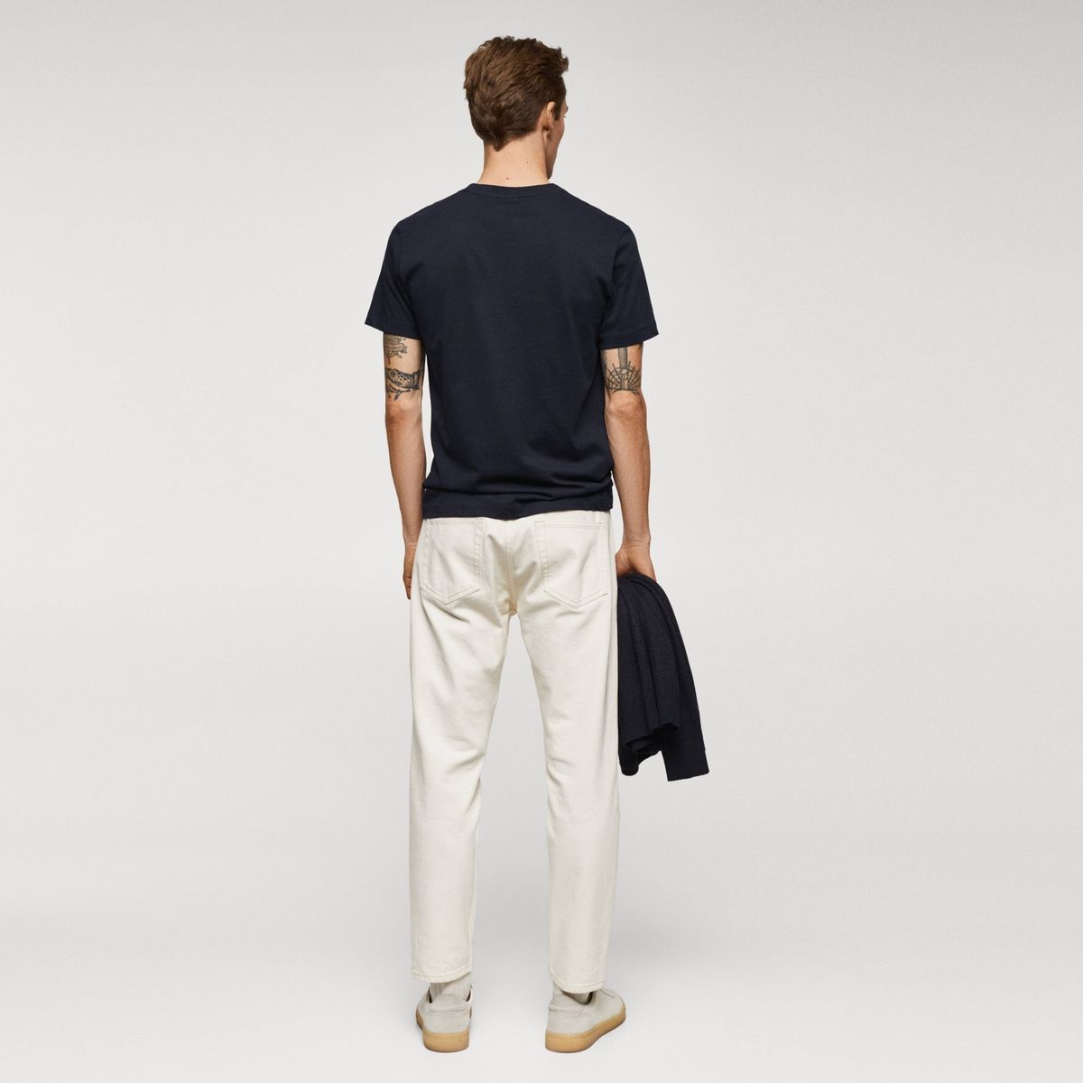 MANGO MAN - Polera Básica Algodón Strech Hombre Mango Man