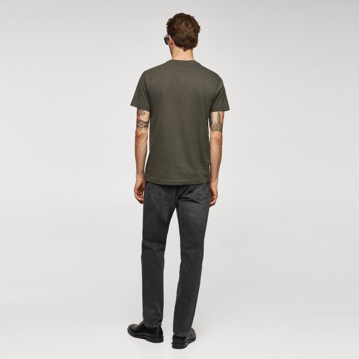 MANGO MAN - Polera Básica Algodón Strech Hombre Mango Man