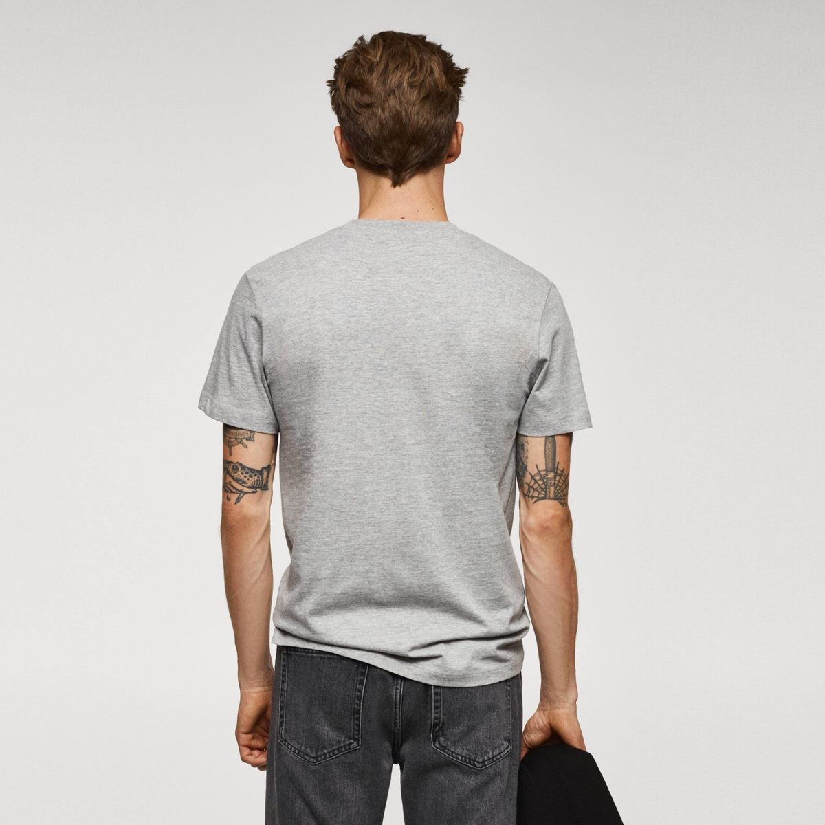 MANGO MAN - Polera Básica Algodón Strech Hombre Mango Man