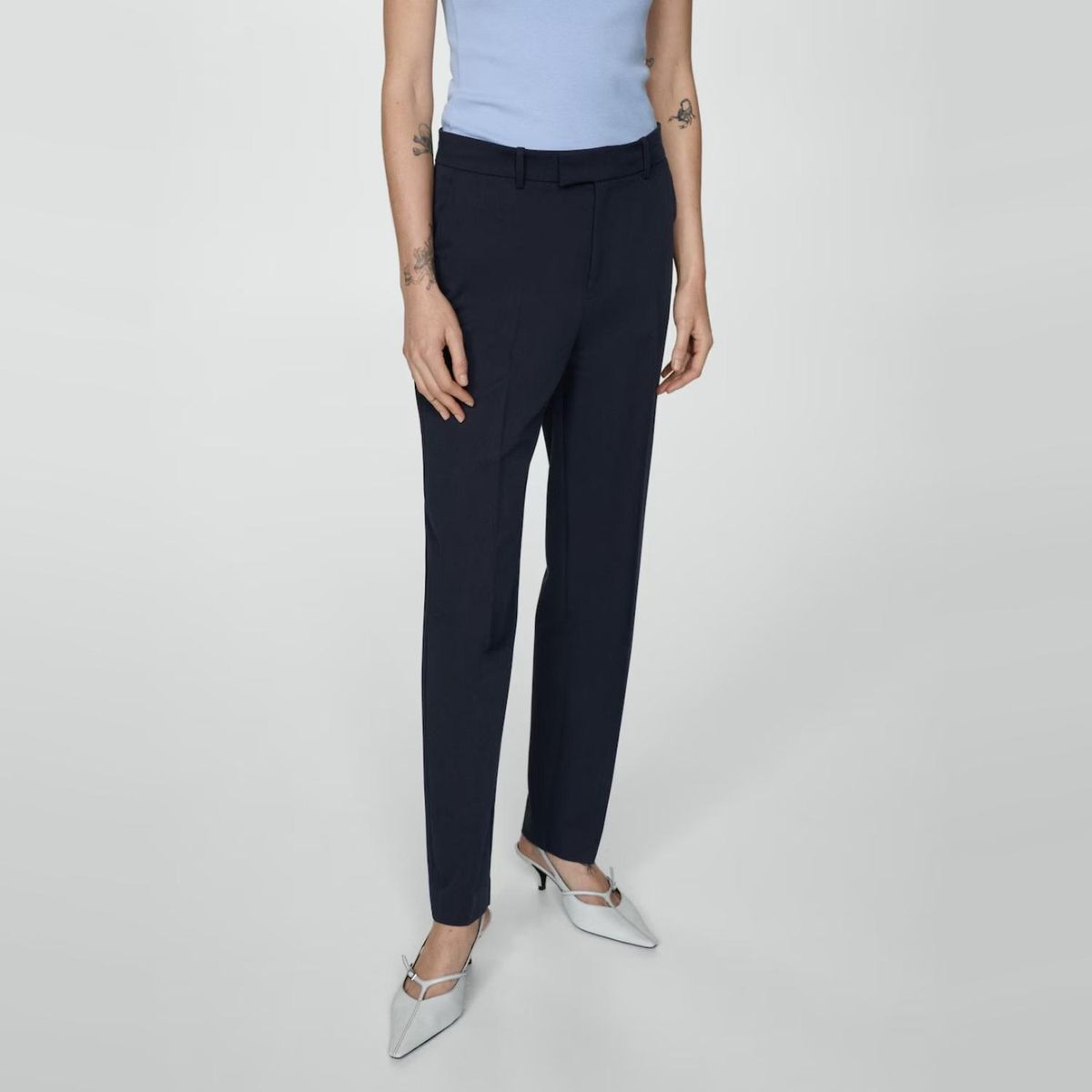 MANGO - Pantalón Recto Traje Mujer Mango