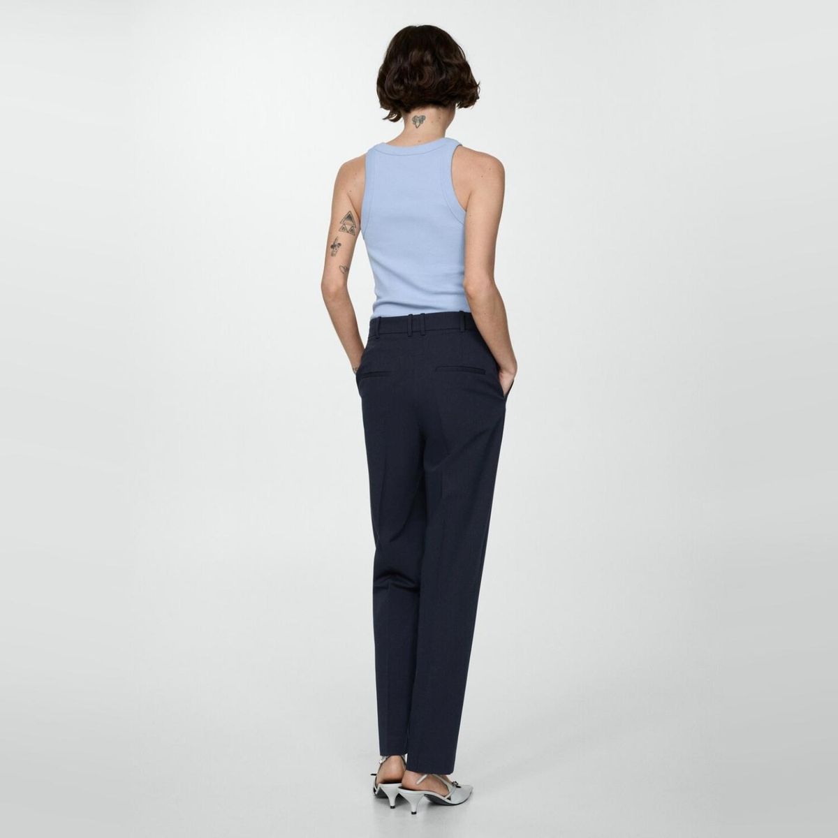 MANGO - Pantalón Recto Traje Mujer Mango