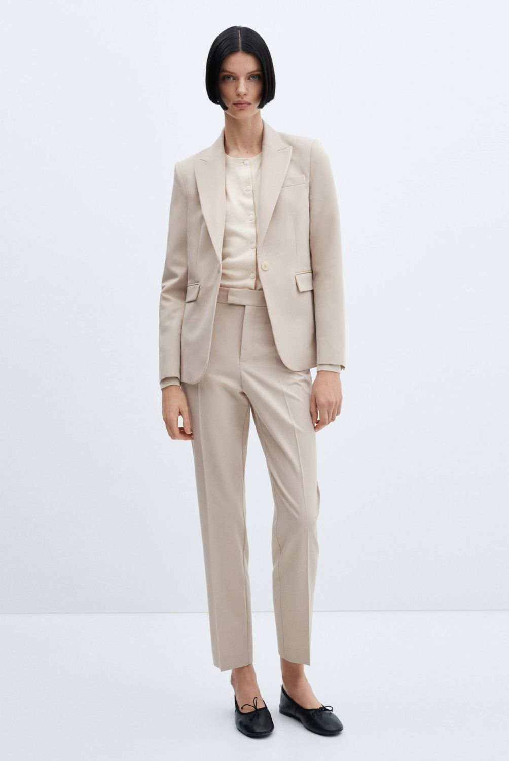 MANGO - Pantalón Recto Traje Mujer Mango