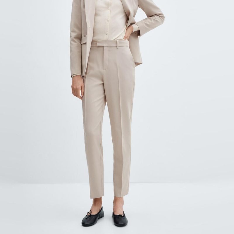 MANGO - Pantalón Recto Traje Mujer Mango