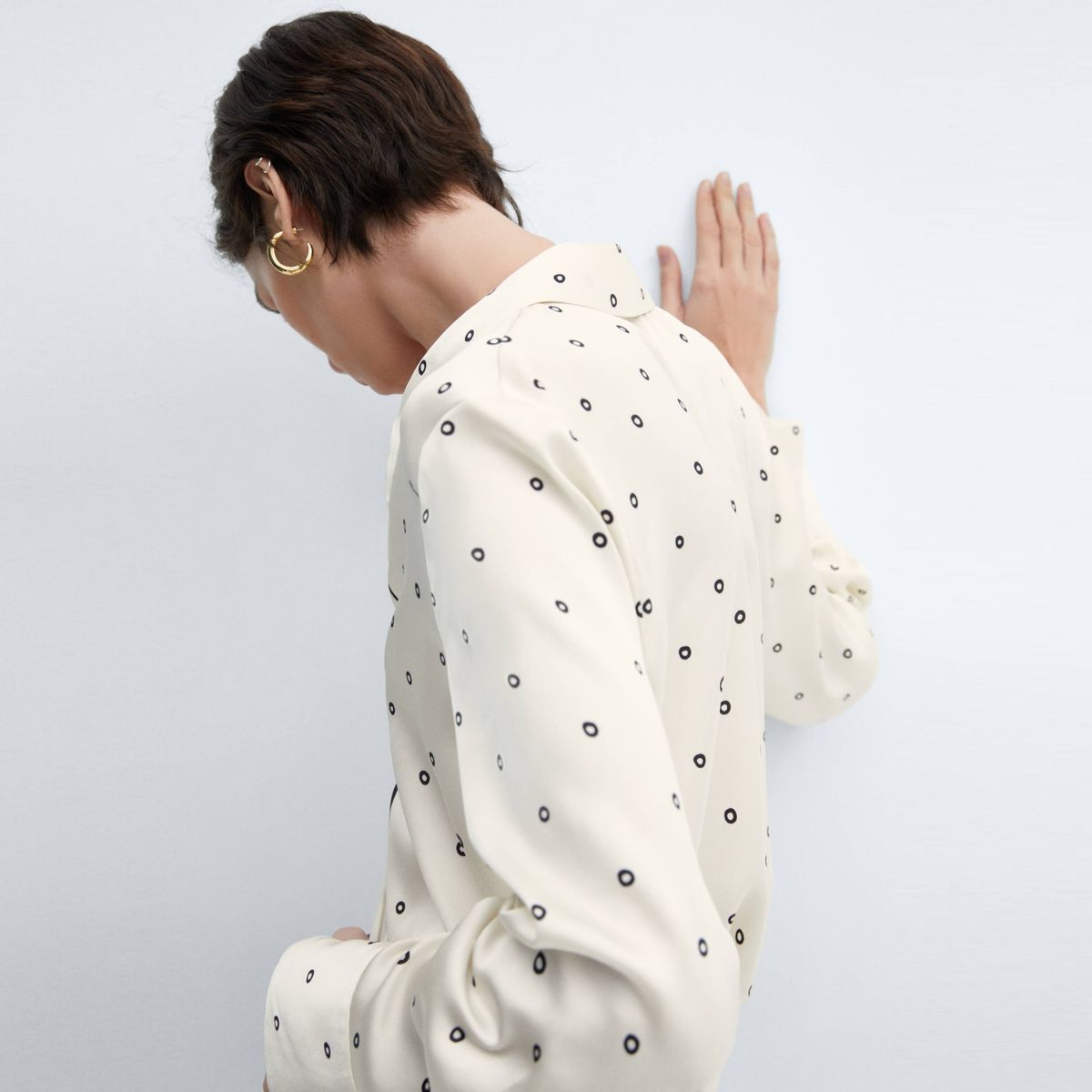 MANGO - Blusa Fluida Satinada Mujer Mango