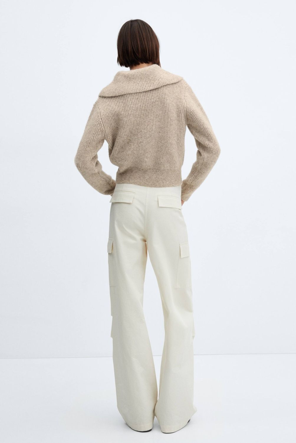 MANGO - Sweater Punto Cuello Solapa Mujer Mango