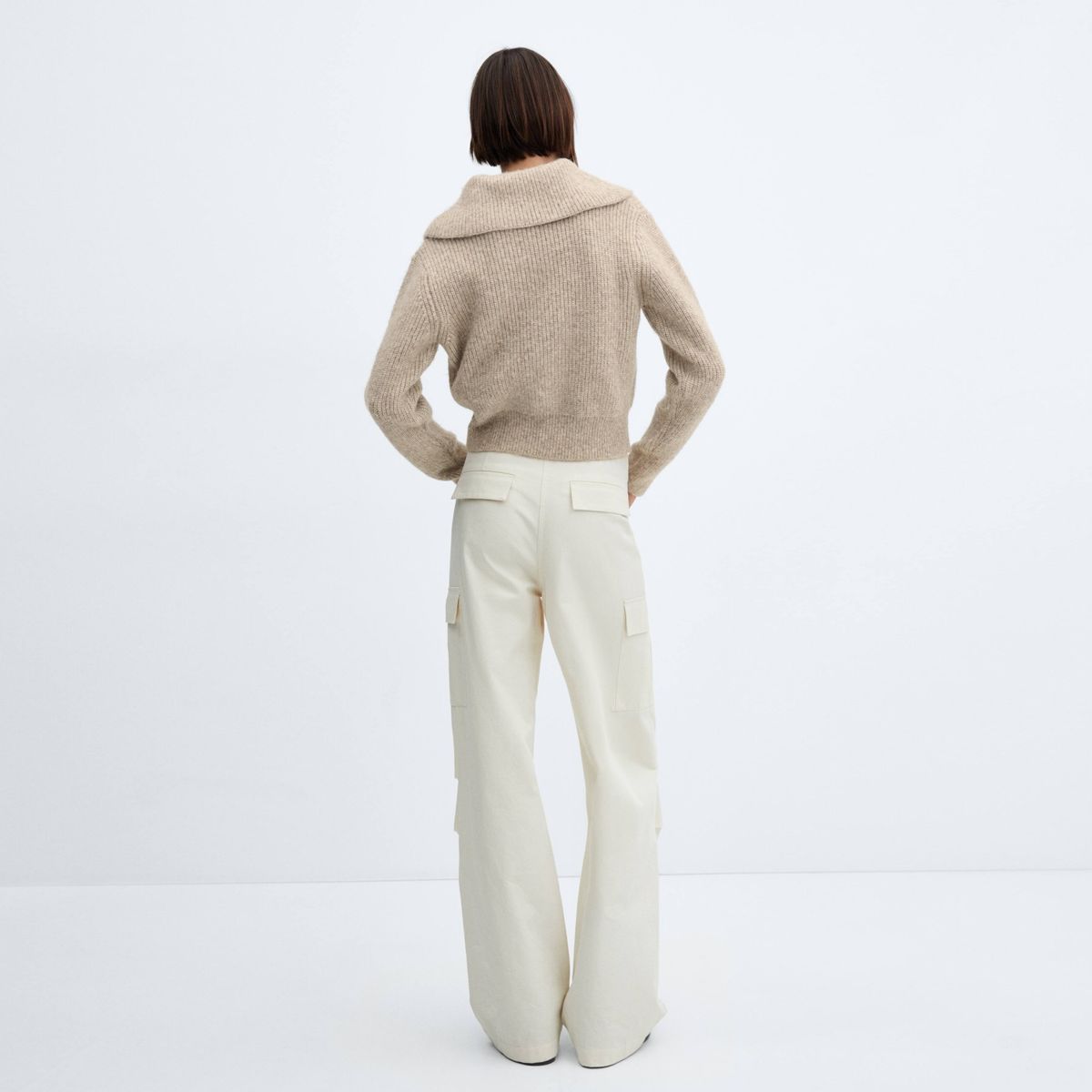 MANGO - Sweater Punto Cuello Solapa Mujer Mango