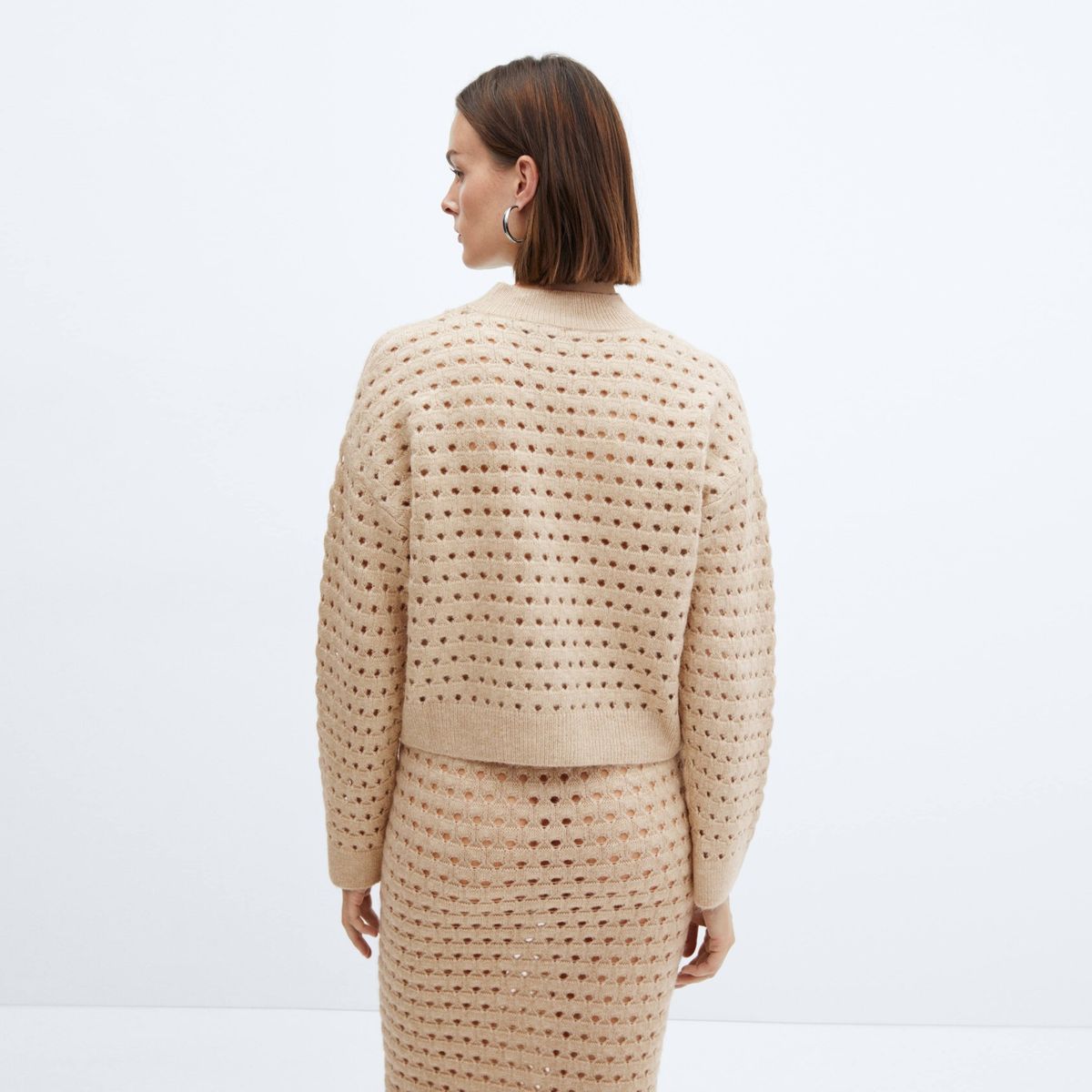 MANGO - Sweater Punto Detalles Calados Mujer Mango