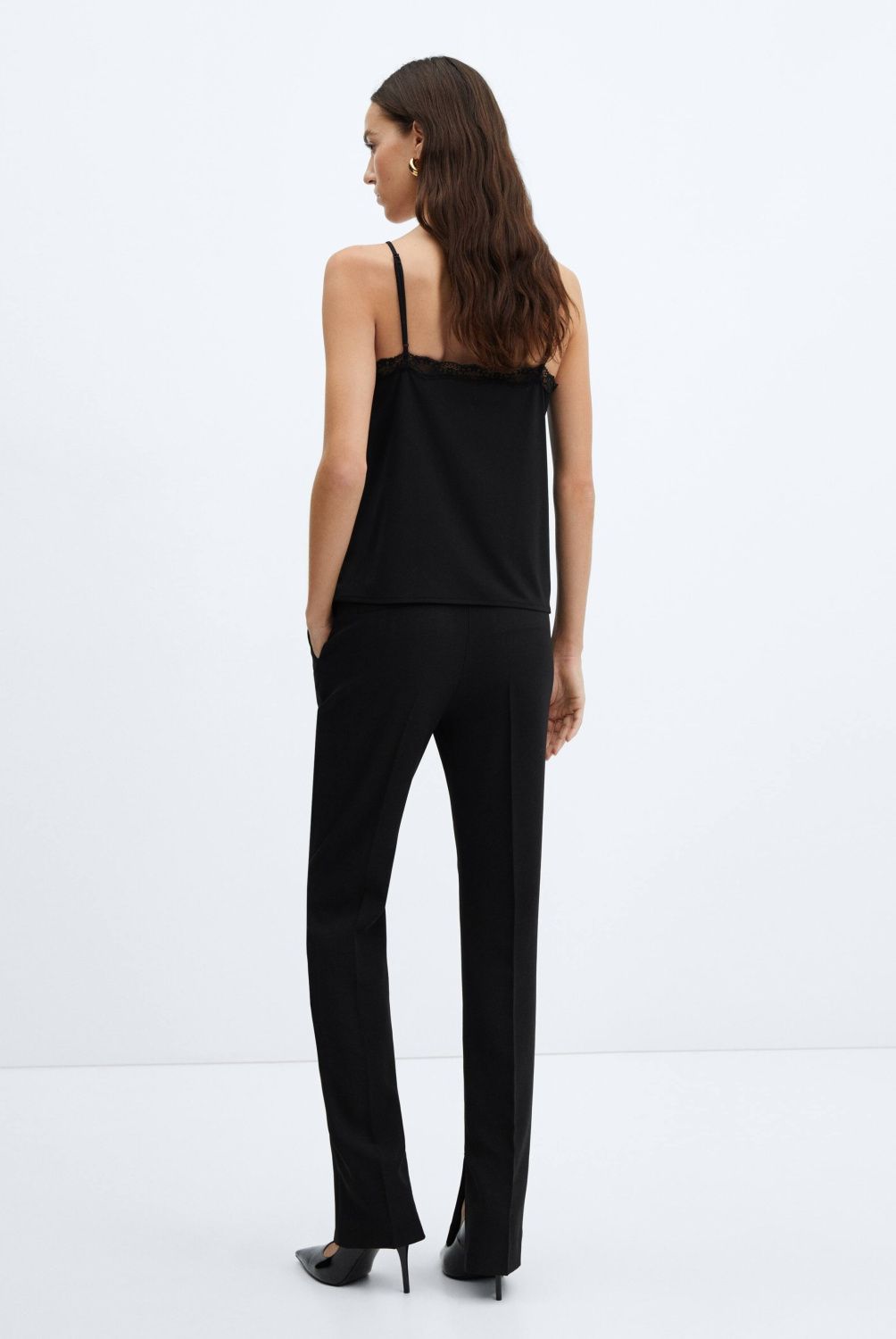MANGO - Polera Lencero Encaje Mujer Mango