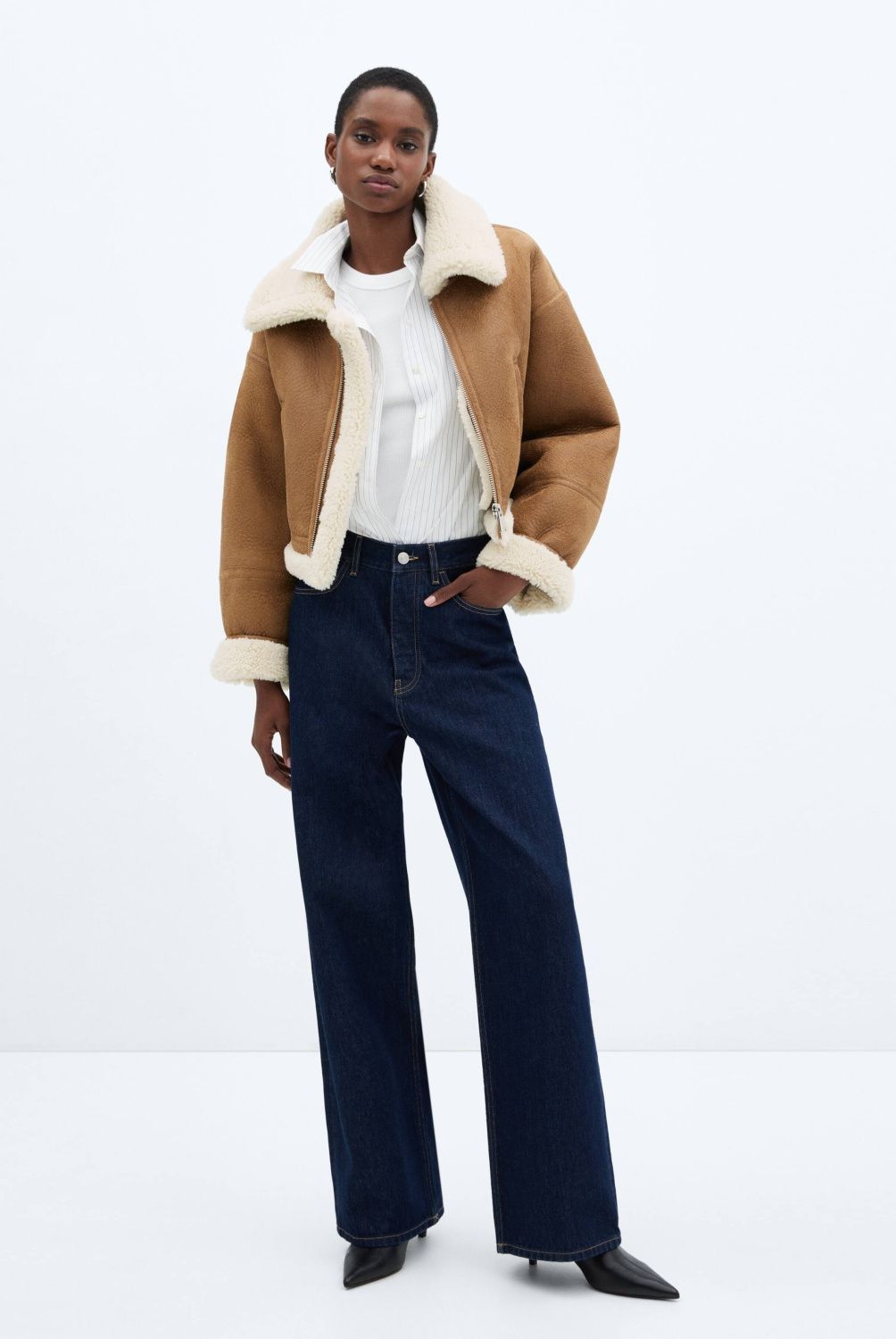 MANGO - Chaqueta Doble Faz Efecto Piel Mujer Mango
