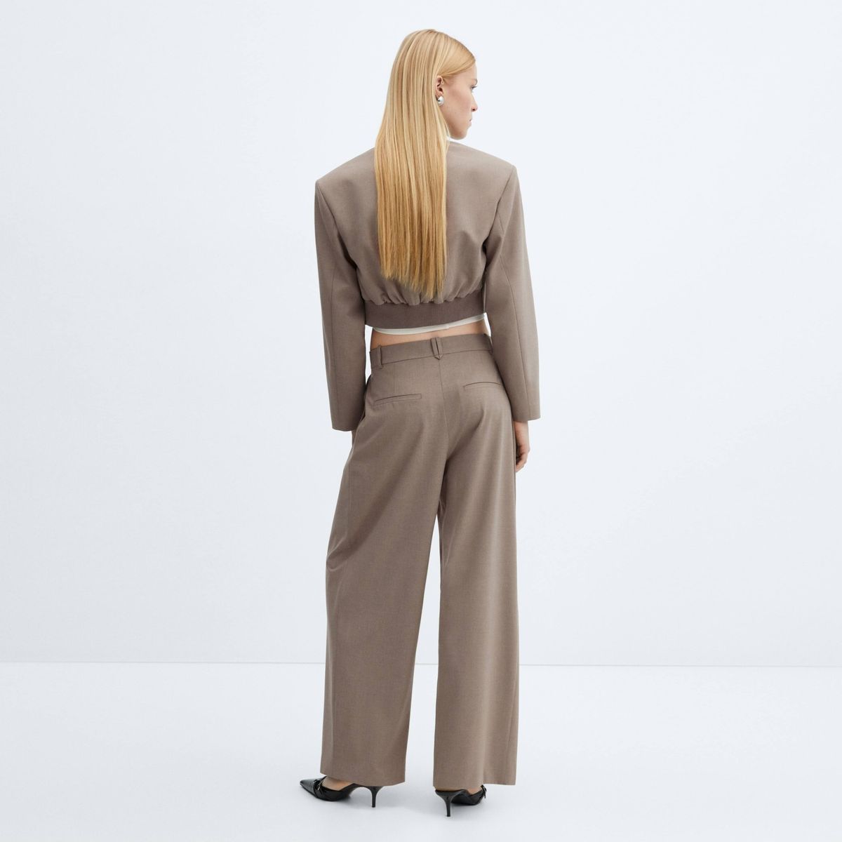 MANGO - Chaqueta Crop Botones Mujer Mango