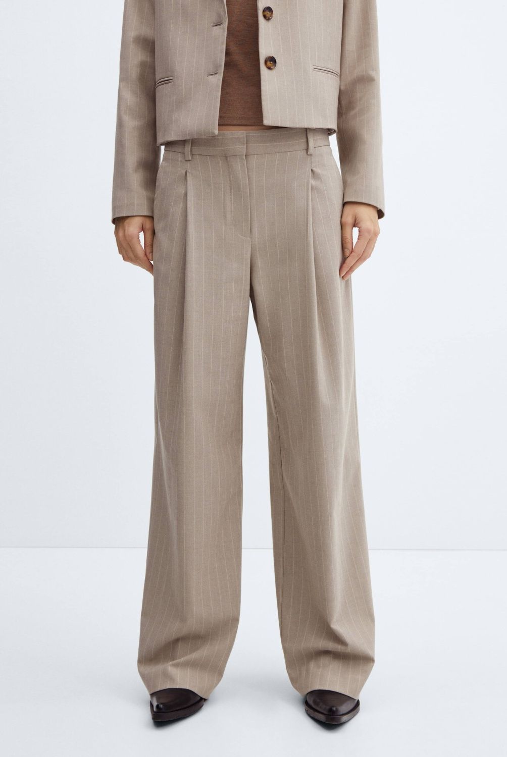 MANGO - Pantalón Traje Raya Diplomática Mujer Mango