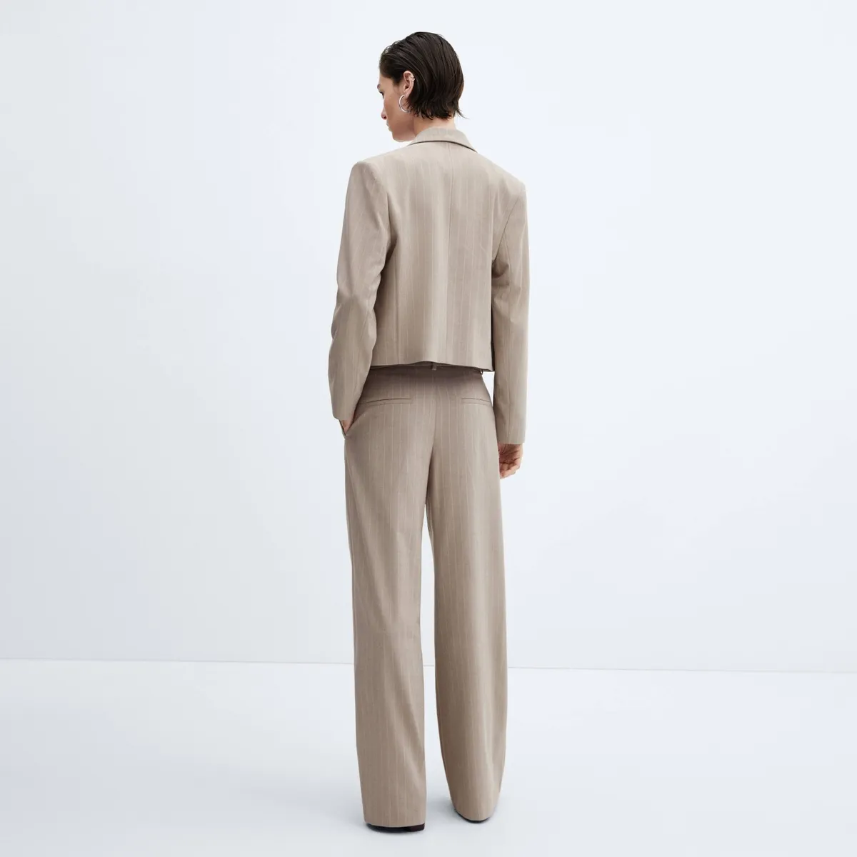 MANGO - Pantalón Traje Raya Diplomática Mujer Mango