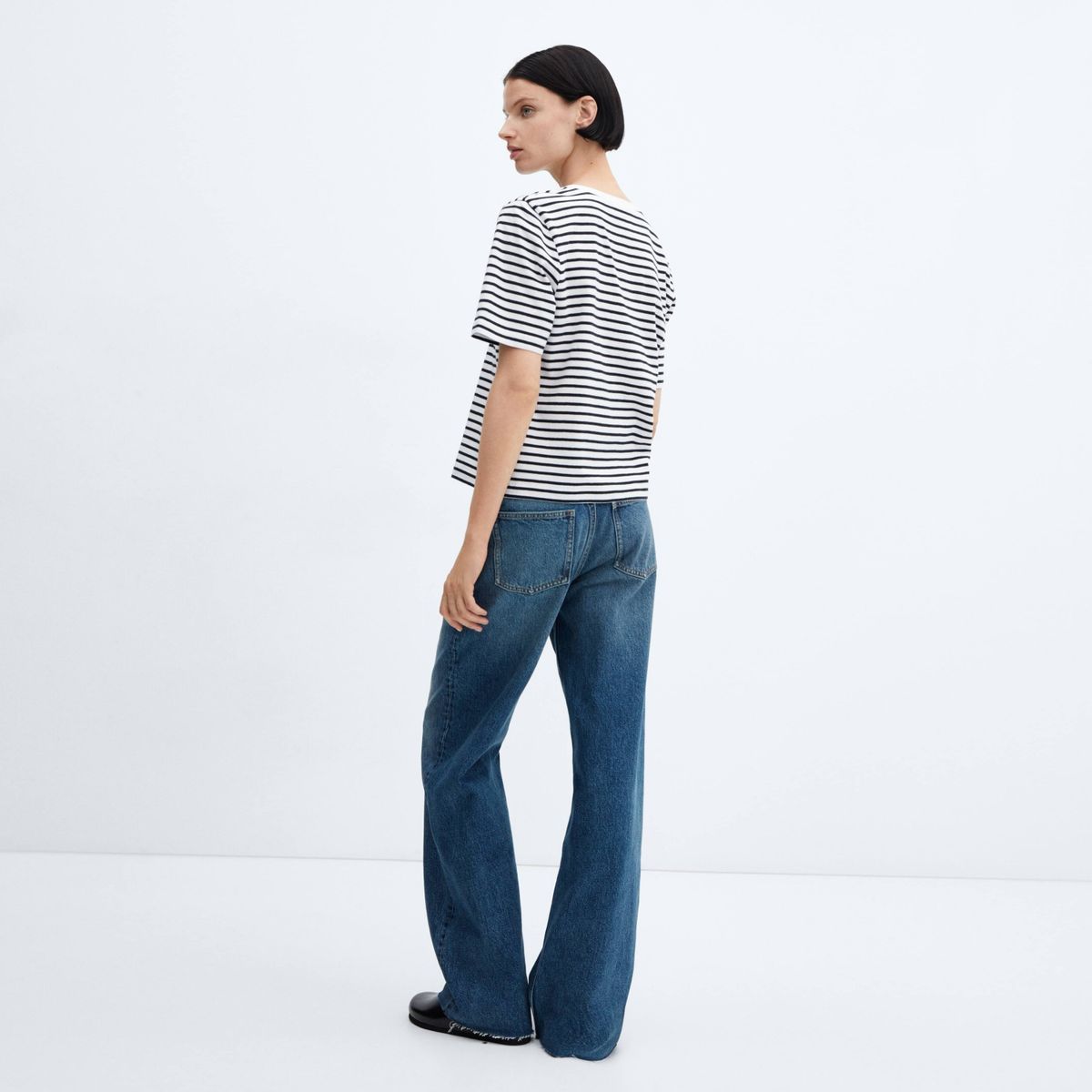 MANGO - Polera Algodón Rayas Mujer Mango