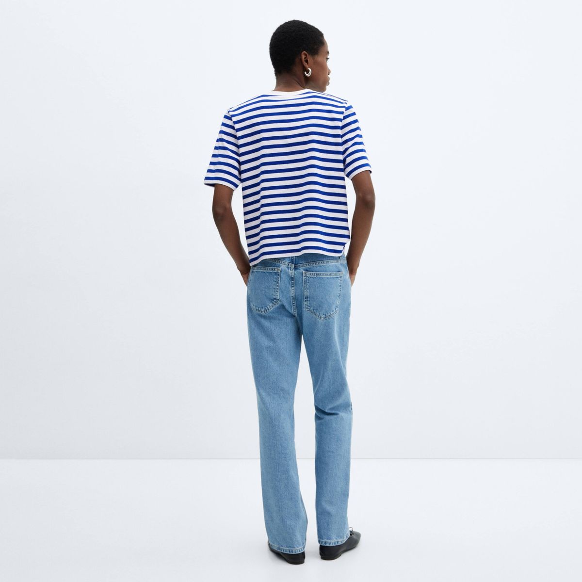 MANGO - Polera Algodón Rayas Mujer Mango