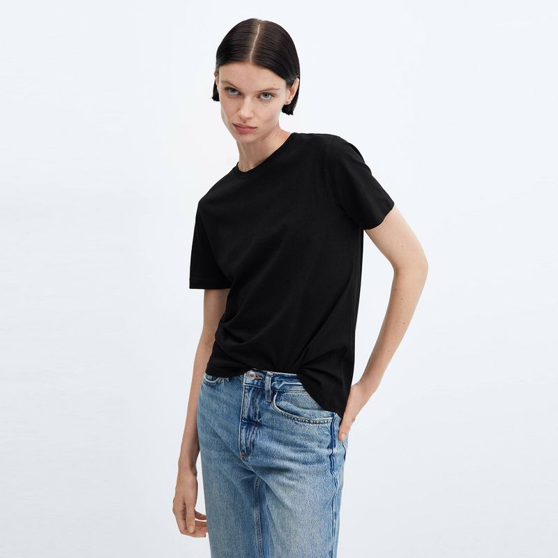 MANGO - Polera Manga Corta Mujer Mango