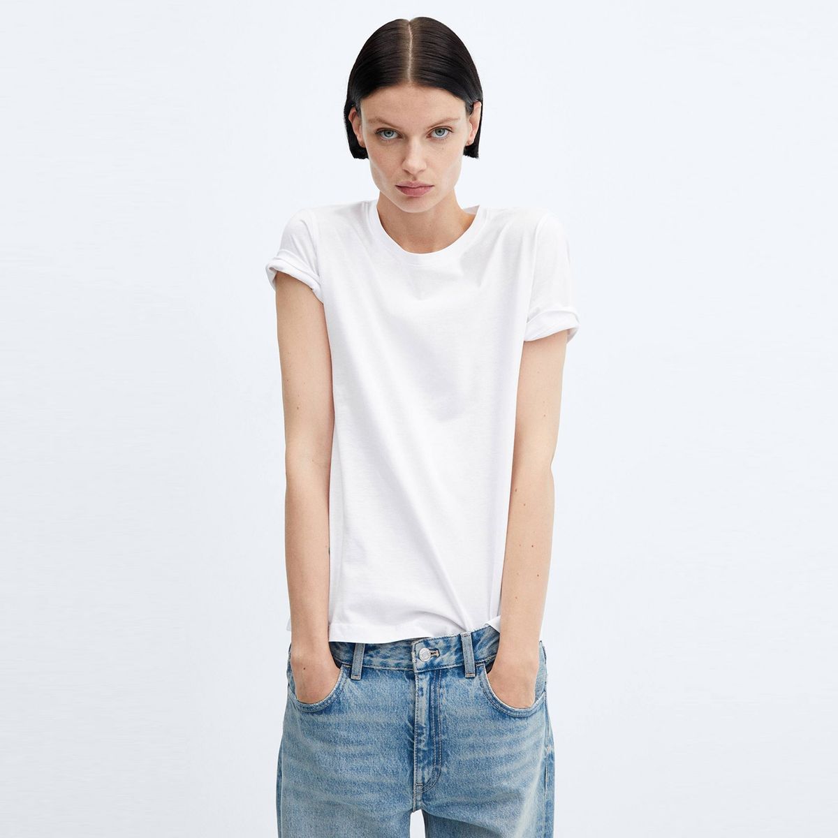 MANGO - Polera Manga Corta Mujer Mango