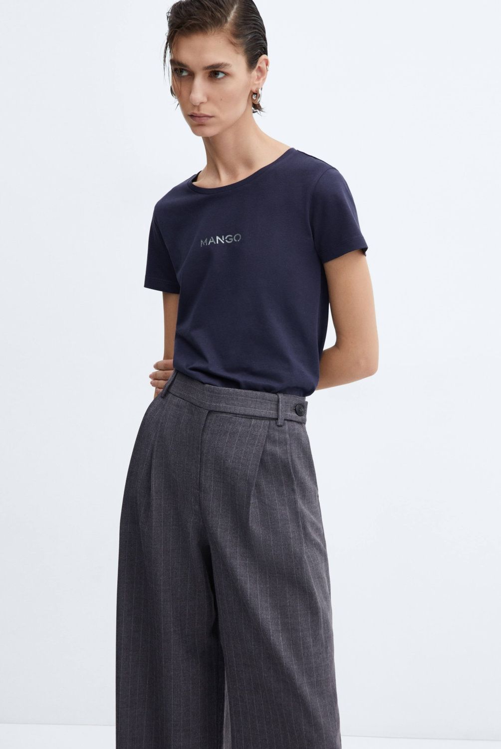 MANGO - Polera Algodón Logo Mujer Mango
