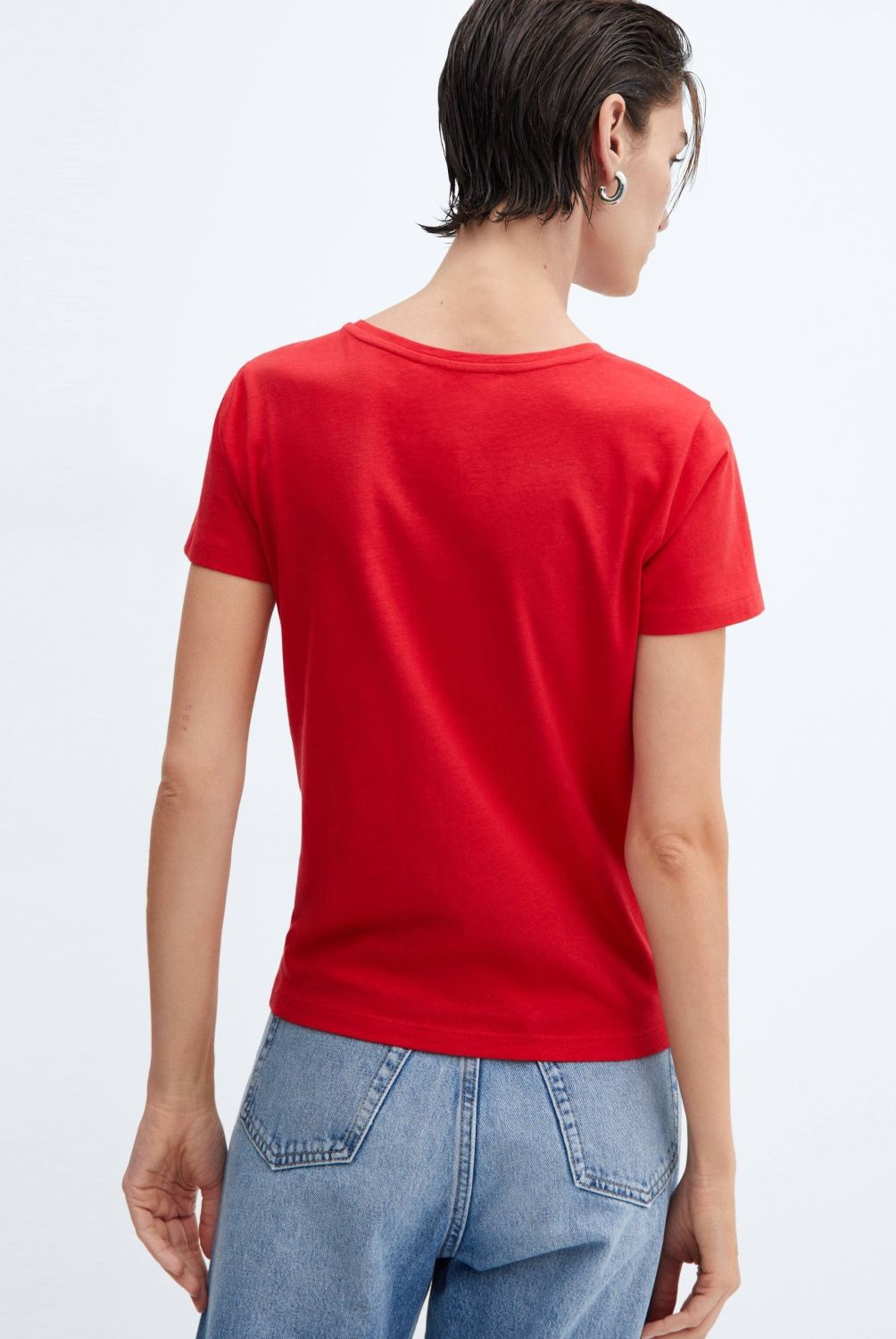MANGO - Polera Algodón Logo Mujer Mango