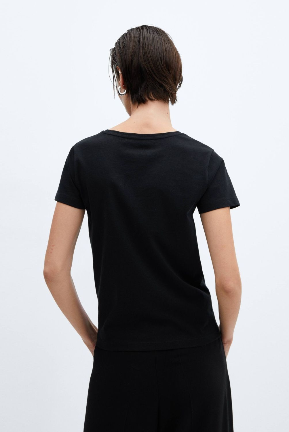 MANGO - Polera Algodón Logo Mujer Mango