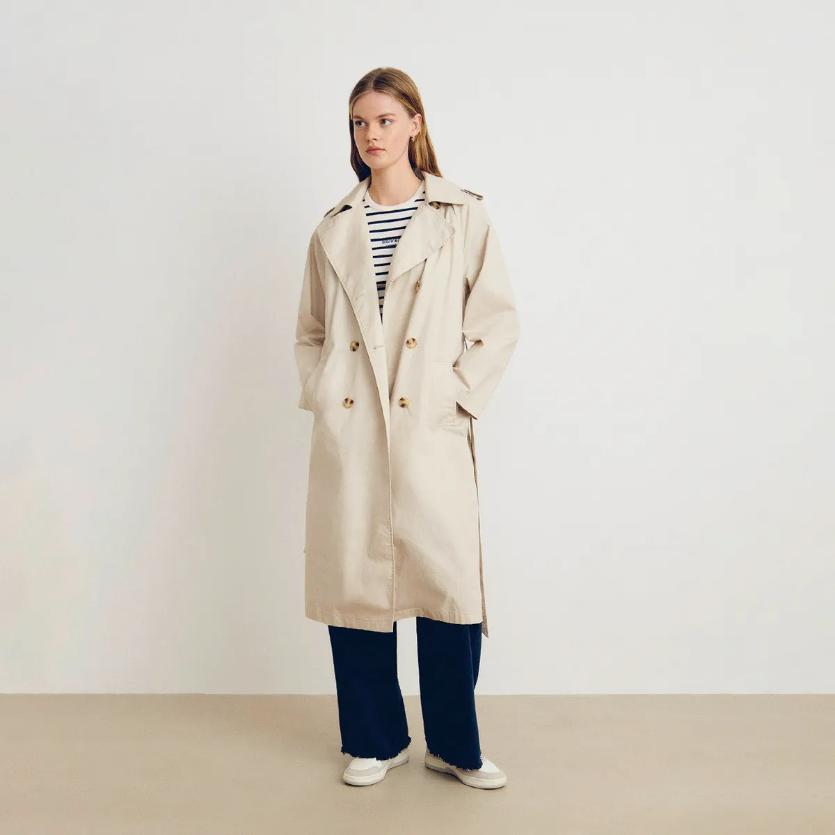 BROWNIE - Chaqueta Larga Cruzada Mujer Brownie