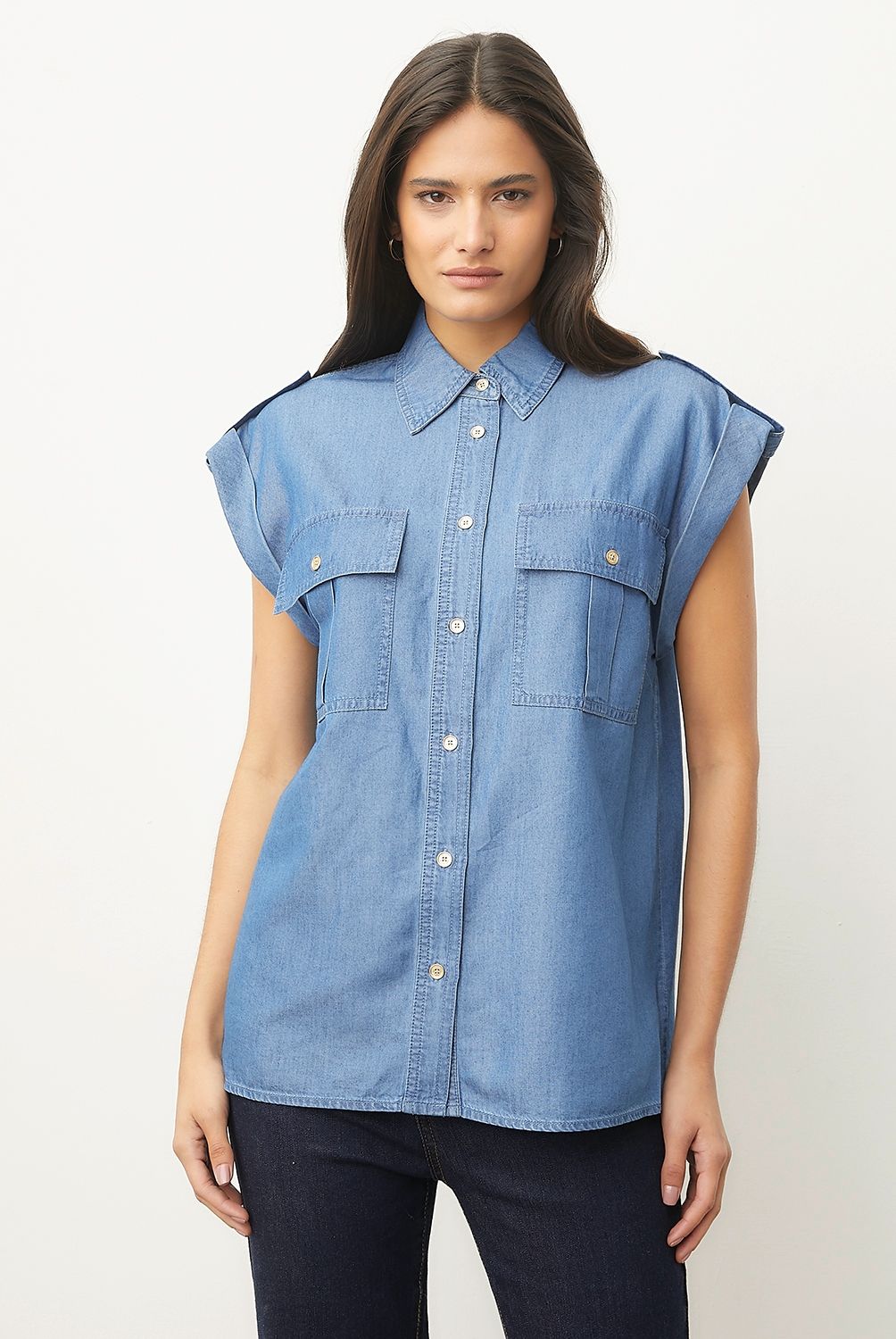 MICHAELKOR - Blusa Lisa Manga Corta Mujer Michaelkor