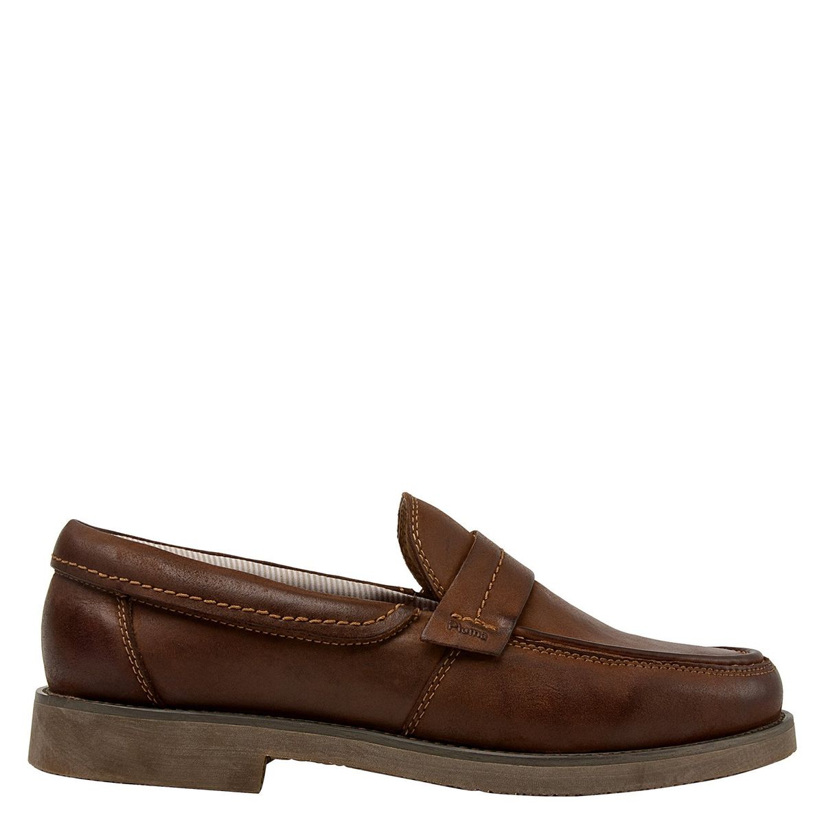 PLUMA - Mocasín Hombre Cuero Café Pluma