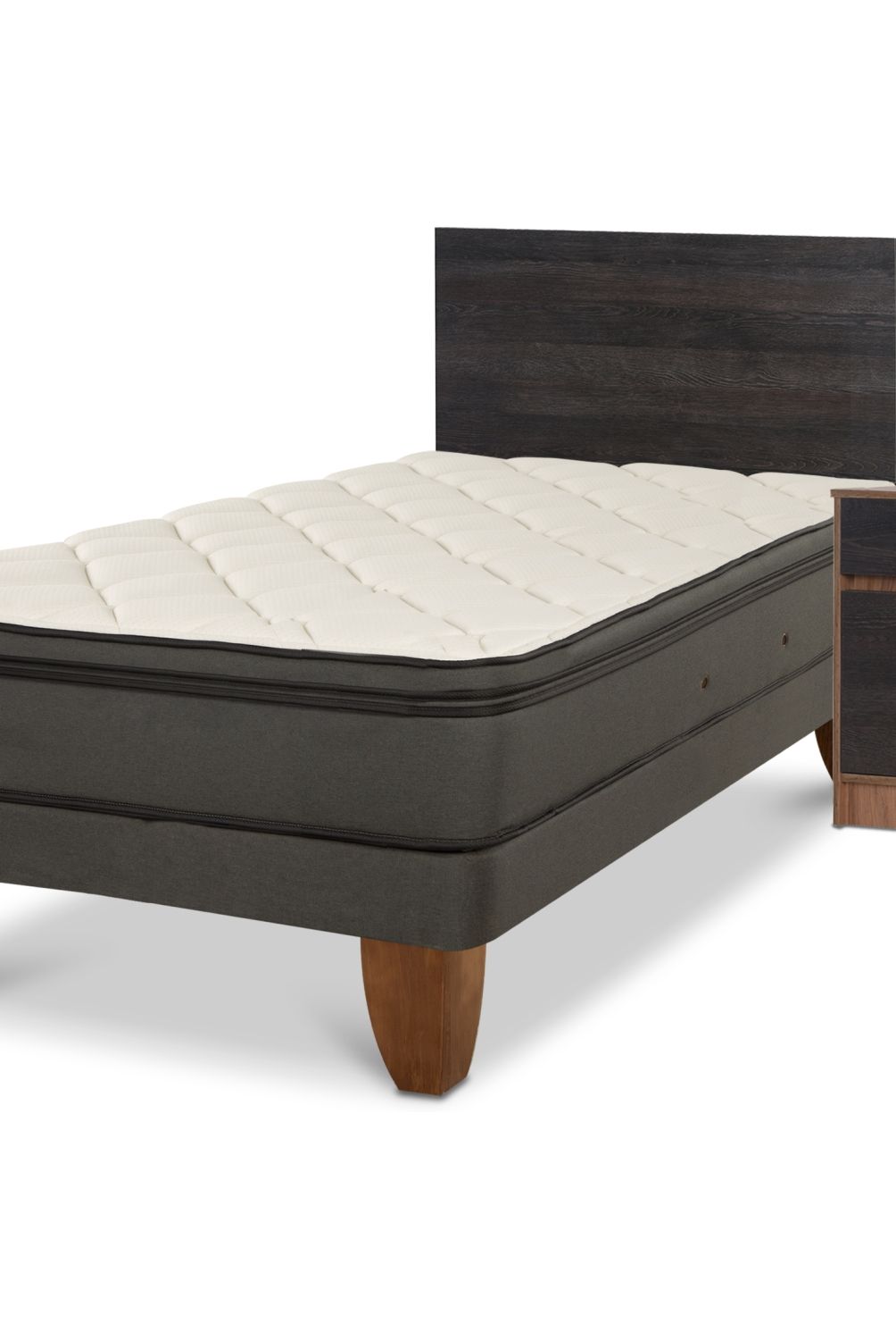 CIC - Cama Europea 1.5 Plazas Vienna Cic + Respaldo + 1 Velador