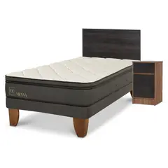 CIC - Cama Europea 1.5 Plazas Vienna + Respaldo + 1 Velador
